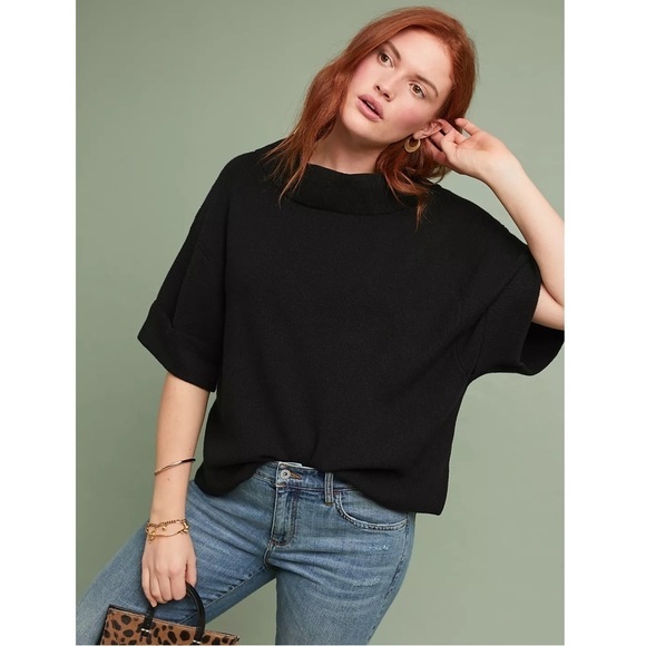 Anthropologie 525 America Black Bellamy Cowl Neck Pullover Sweater - Picture 1 of 6